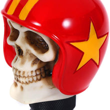 Bashineng Automatic Car Stick Shift Handle, Skull Soldier Style Gear Shifter Knob Fit Most Manual Transmissions (Red)