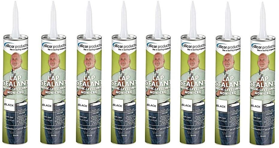 Dicor 551LSB Non-Leveling Lap Sealant, Black, (8pack)