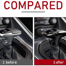 AIRSPEED Red Carbon Fiber Car Gear Shift Knob Cover Handle Sticker Interior Trim for Dodge Challenger Charger 2015-2019 Accessories (3pcs)