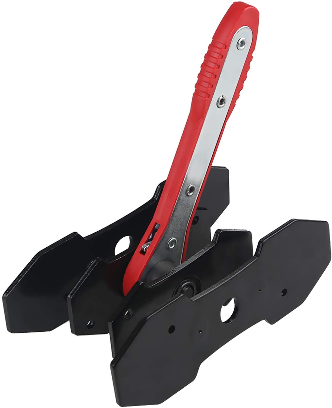 JDMON Brake Piston Caliper,Brake Caliper Press Tool,for Single Twin Quad Piston Disc Brake,360 Degree Swing Ratchet Wrench Spreader Tools,with 2 pcs Steel Plates, Red