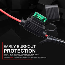 Chelhead 16AWG 10ft Led Light Bar Wiring Harness with 2 Leads12V On Off Rocker Switch Power 40A Relay Blade Fuse for Jeep Truck ATV UTV Off Road Lights