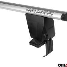 Roof Rack Cross Bars Lockable Luggage Carrier Smooth Roof Cars | Fits Alfa Romeo 147 3Door 2000-2010 Silver Aluminum Cargo Carrier Rooftop Bars | Automotive Exterior Accessories