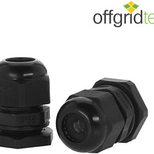 Offgridtec Solar Cable Entry Single for 1 Cable 5mm 12mm Diameter IP68 Black Waterproof Caravan Motorhome