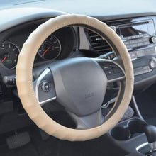 BDK SW-899-MB (14.5-15.5) Ergonomic ComfortGrip Originals Leather Car Steering Wheel Cover for Car Auto (Sedan Truck SUV Minivan)(Medium/Tan Beige) -Universal Fit, Easy Installation, Max Protection