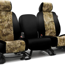 Rear SEAT: ShearComfort Custom Kryptek Neo-Supreme Seat Covers for Toyota Corolla (2020-2020) in Black w/Kryptek Neo-Supreme Banshee for 40/60 Split Back Solid Bottom w/Pullout Arm and 3 Molded.
