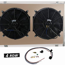 CoolingSky 62MM 4 Row Core Aluminum Radiator +Fan Shroud & Relay Kit for 1977-1982 Chevy Corvette C3 5.7 5.0 V8 Models