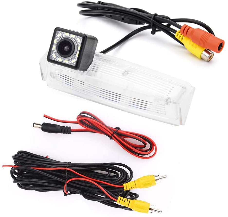 eHANGO Car Rear View Camera Bracket License Plate Lights Housing Mount for Lexus IS300 IS200 ES300 ES330 GS300 GS400 GS430 LS430 HS250h CT200h Toyota Vios/Yaris Sedan Toyota Prius (12 LED)