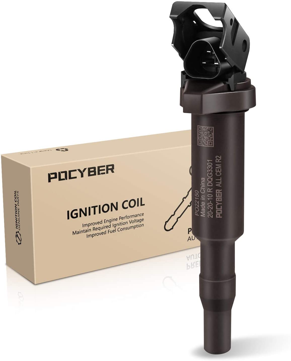 POCYBER Ignition Coils Pack Set of 6 for BMW, Replaces OE# 0221504470 00044 Fits BMW 325i 335i 328i 525i 530i 330i 650i X3 X5 M3 M5 M6 Z3 Z4 Mini Cooper More