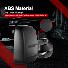 TUPARTS Tow Mirrors Fits For 2007-2014 Chevy Tahoe,GMC Yukon/Yukon XL Denali Towing Mirrors Power Heated No Turn Signal Light Black Textured Manual Telescoping