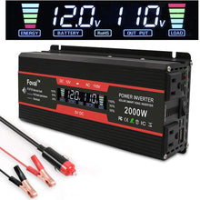 IpowerBingo Power Inverter 1000W/2000W Dual AC Outlets and Dual USB Charging Ports DC 12V to 110V AC Car Converter with Digital Display