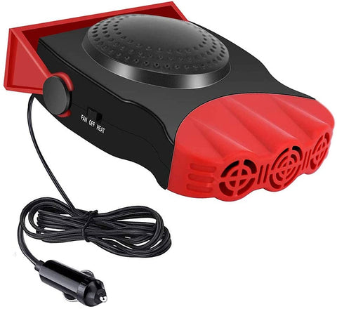 Portable 12V Heater Auxiliary Car Heater Fan Heating Windshield Defroster Antifreeze For Car Glass Home Interior Motor Camper Rv Caravan Tent Trailer Camper Van With Turning On The Engine (BLACK)