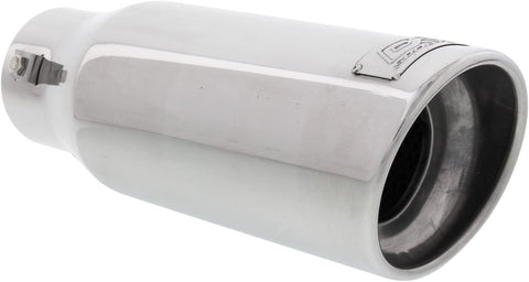 DC Sports EX-1014 Performance Bolt-On Resonated Muffler Slant Exhaust Tip with Clamps and Adapters for Universal Fitment on Most Cars, Sedans, and Trucks - Polished Stainless Steel