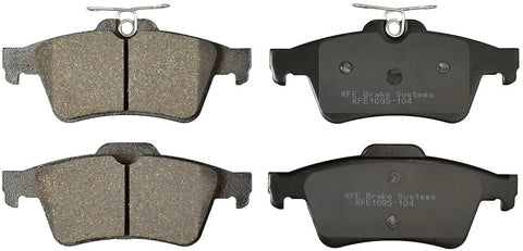 KFE KFE1095-104 Ultra Quiet Advanced Premium Ceramic Brake Pad Rear Set Compatible with: Ford Escape, C-Max, Transit Connect; Mazda 3, 5