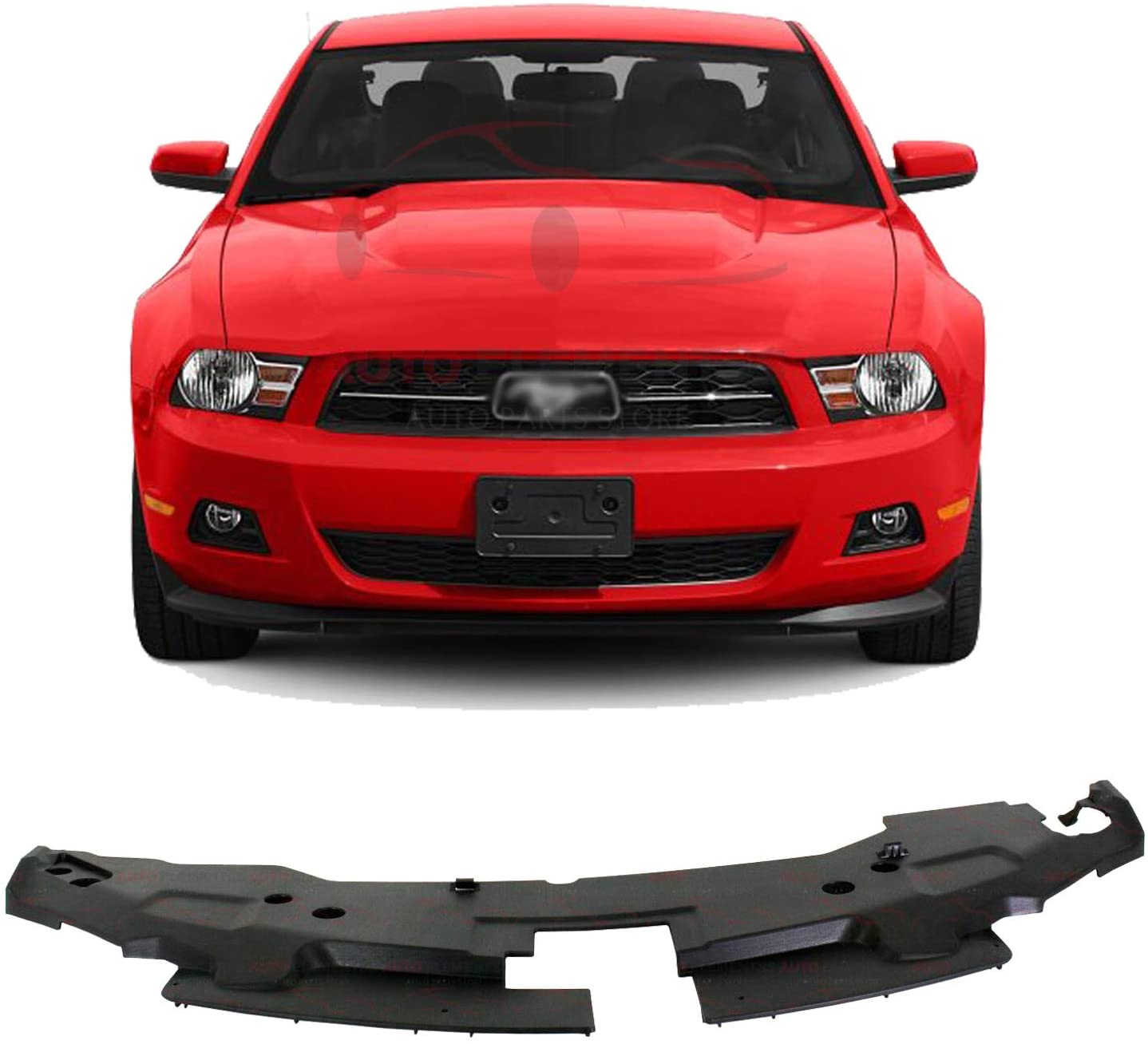 New Front Radiator Support Cover Shield For 2010-2012 Ford Mustang Base GT Convertible/Coupe Direct Replacement AR3Z8C291AA