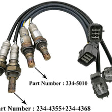 Automotive-leader 4Pcs 234-5010 234-4355 234-4368 Oxygen Sensor 1 Sensor 2 Bank 1 Bank 2 Upstream Downstream AFR Replacement for Honda Accord 3.0L Odyssey Pilot Ridgeline Acura MDX RL 3.5L