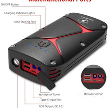 Jump Starter for Car, FLYLINKTECH 1000A Peak 15000mAh Portable Car Battery Starter Engine - 12V Car Battery Power Pack Battery Booster
