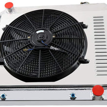 OzCoolingParts 4 Row Core All Aluminum Radiator + 16" Fan w/Louver Shroud + Thermostat/Relay Wire Kit for 1961-1966 62 63 64 65 Chevy GMC C10 C20 C30 K10 K20 K30 Trucks Suburban Pontiac Olds V8