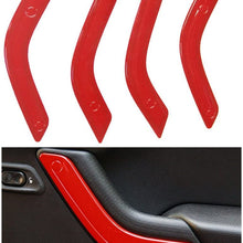Opall Full Set Interior Decoration Trim Kit Steering Wheel & Center Console Air Outlet Trim, Door Handle Cover Inner For Jeep Wrangler JK JKU 2011-2018 2 Door& 4-Door (Watermelon Red)
