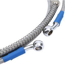 RJJX 120Cm Motorcycle Brake Oil Hose Line Banjo Fitting Stainless Steel Braided (Color : Silver)