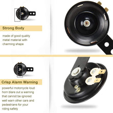 105 db Motorcycle Horns- 12V 1.5A Waterproof Round Horn Speakers Loud Scooter Horn, Black Scooter Moped Dirt Bike ATV Motorcycle Loud Horn Speaker