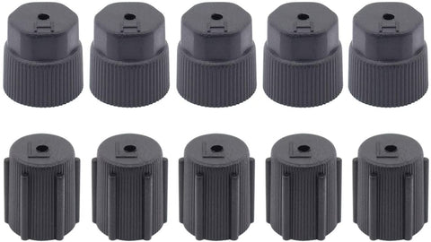 ApplianPar AC R134a Valve Cap Air Conditioning Service System Charging Port Cover Leakproof Hat A/C 13mm Low and 16mm High Pressure Side Pack of 10