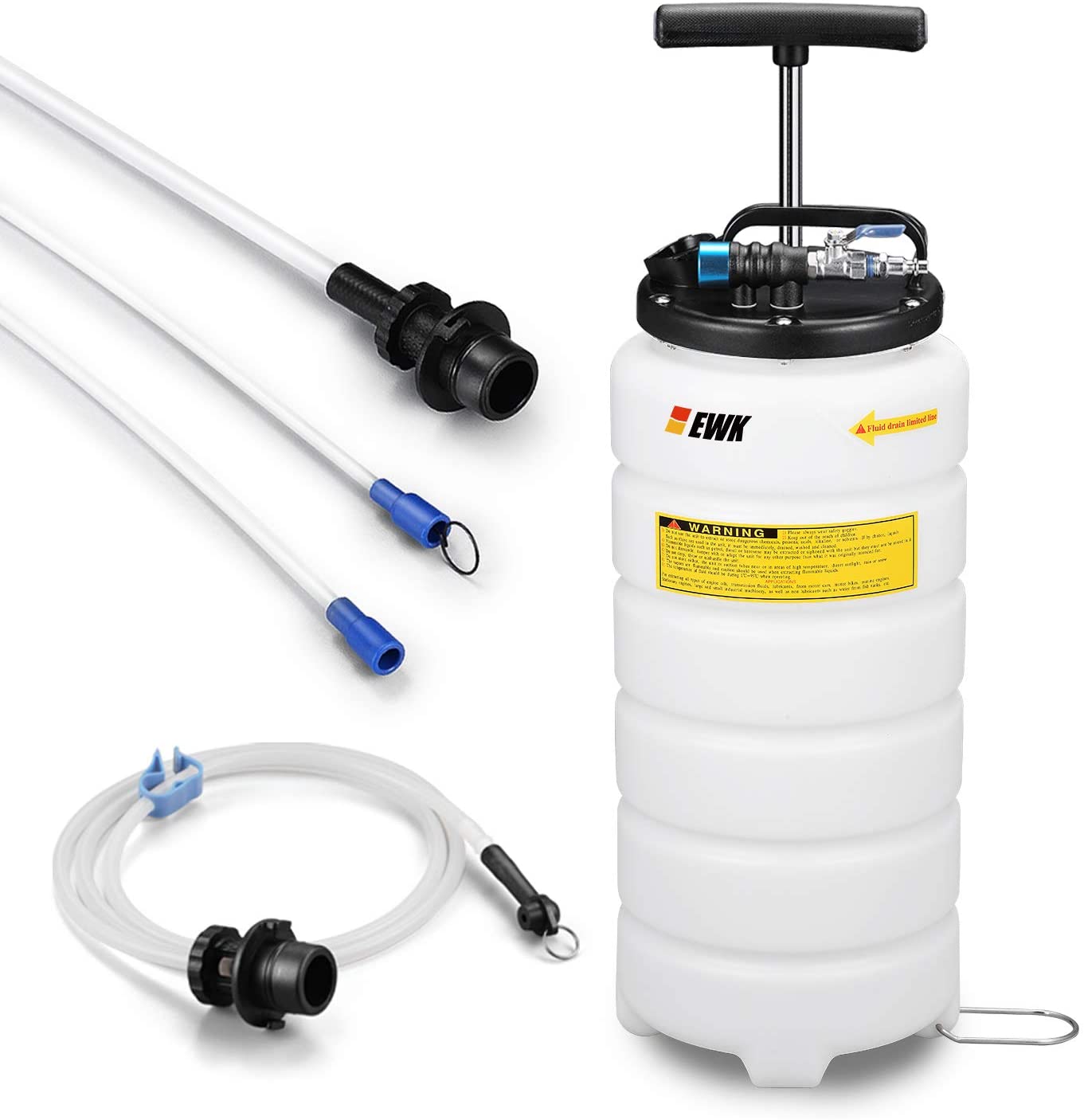 EWK 15L Oil Changer Fluid Vacuum Extractor Oil Pump Extractor Pneumatic Fluid Evacuator + Brake Bleeder Hose