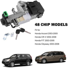 RYANSTAR Ignition Switch Lock Cylinder Assembly Compatible with Honda Accord CRV FIT Odyssey 2003-2011 with 2 Keys( 48 Chips Replace 06350-SAA-G30 35100-SDA-A71
