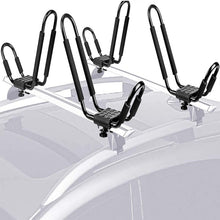 poueae Kayak Carrier Rack J -Bar Rack for Canoe Kayaks Surfboard and Ski Board Mount on Car Roof Crossbar(2 Pair) (2 pair)
