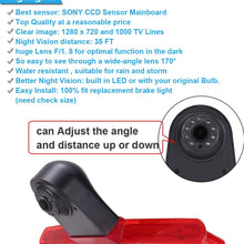 HD IP68 1280pixels Third Roof Top Mount Brake Lamp Reverse Rear View Backup Camera Angle and Distance Adjustable Night Vision for V W T6 Caravelle Bus Transporter MPV SUV (Camera+7" Monitor)