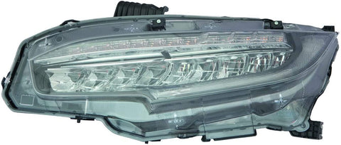 Headlight For 2016-2018 Honda Civic Sedan Driver Side Assembly Led Capa Depo HO2502176C