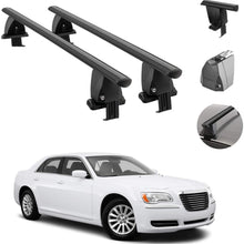 OMAC Auto Exterior Accessories Roof Rack Crossbars | Aluminum Smooth Black Lockable Roof Top Cargo Management Racks | Luggage Ski Kayak Carriers Set 2 Pcs | Fits Chrysler 300 2011-2014
