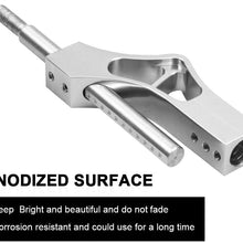 Sporacingrts Adjustable Short Shift Extension Shifter Knob with Adapters for Honda Civic Integra CRX (Silver)