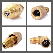 Iinger 8pcs Car Air Conditioner Refrigeration R134A R12 Converting Adapter Hose Set Kits Air Condition Adapters Connector Hose A35