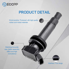 ECCPP Ignition Coils Pack of 4 Ignition Coils Replacement for Toyo-ta Corolla 1.8L L4 for Chev-rolet Prizm 1.8L L4 for Ponti-ac Vibe 1.8L L4 Vin L1999-2008 UF247 UF315 C1249