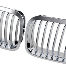 AMOPA Glossy Black M-Color Front Sport Kidney Grille Compatible with 1999-2002 Car E46 2-Door Coupe Cabriolet Pre-Facelift