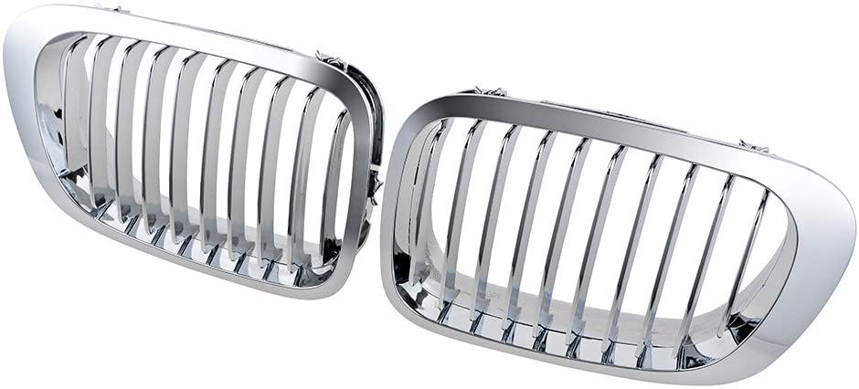 AMOPA Glossy Black M-Color Front Sport Kidney Grille Compatible with 1999-2002 Car E46 2-Door Coupe Cabriolet Pre-Facelift