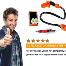 GY6 50cc Performance Racing Ignition Coil for GY6 125cc 150cc 250cc 4-Stroke Engine Scooter with 3 Electrode Spark Plug Scooter Moped Racing Cdi Box 6 Pin