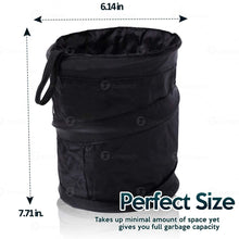 Zone Tech Universal Traveling Portable Car Trash Can - Black Collapsible Pop-up Leak Proof Trash Can