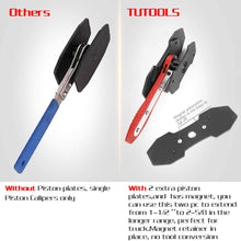 Brake caliper press, TUTOOLS caliper piston spreader, brake tools,brake caliper piston, brake caliper press ratchet with 2 extra pcs Steel Plates, Red