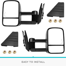 YITAMOTOR Towing Mirrors Compatible with Chevrolet GMC Cadillac Silverado Sierra 07-13 Power Heated Telescoping with LED Arrow Signal Light