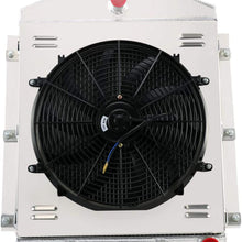 CoolingSky 52MM 3 Row Core Aluminum Radiator +Fan Shroud Combo for 1947-1954 Chevrolet Trucks Pickup Engine