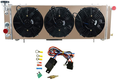 OzCoolingParts 4 Row Core All Aluminum Radiator + 3 x 9