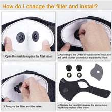 Dust face guard, withactivated carbon filter, suitable for various occasions (2 cotton face guard + 30 PM2.5 filter + 2 riding face guard + 20 filter + 8 breathing valve) (2 black + black and blue)