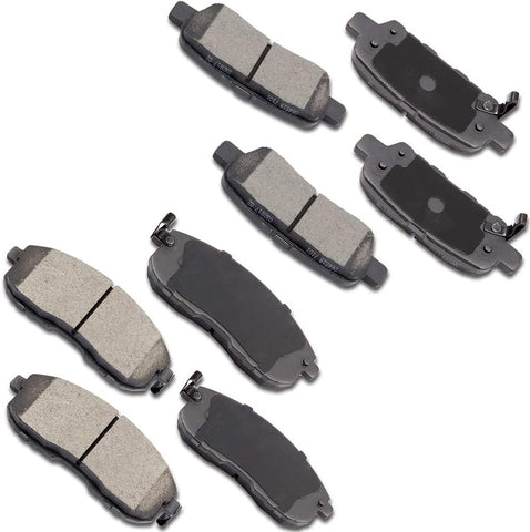 Ceramic brakes Pads,OCPTY Quick Stop Front Rear Brake Pad fit for Infiniti G35,2016-2017 Infiniti Q70/QX50/QX70,2003-2005 Nissan 350Z,Nissan 370Z,2009-2013 Nissan Altima,2011-2017 Nissan Juke