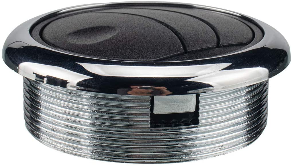 DEMOTOR PERFORMANCE Universal Round A/C Air Outlet Vent For RV Bus Boat Yacht Air Conditioner Black