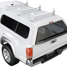 AA-Racks Model DX36 Universal Pickup Truck Cap & Topper 2 Bar Ladder Roof Van Rack System Adjustable Steel Cross Bars - Sandy Black