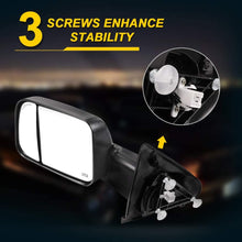 OCPTY Towing Mirrors with Power Heated Left Right Side Tow Mirrors Compatible with 2002-2008 for Dodge Ram 1500 Truck 2003-2009 for Dodge Ram 2500 3500 Truck Turn Signal Lens with LED Black
