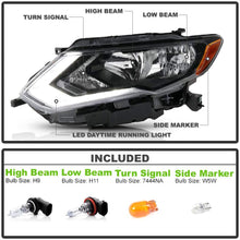 VIPMOTOZ Driver Side Chrome Housing OE-Style Left Halogen Projector Headlight LED DRL Headlamp Assembly Replacement For 2017-2020 Nissan Rogue