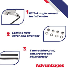 KSP Anti-Theft Jack Mounts fit for Jeep Offroad Roof Rack Front Bumper Bull Bar Roll Cage,High Lift Tube Mounting Adjustable 2.5"-3.14"(Silver)