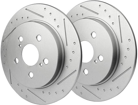 AUTOMUTO Rear Rotors Slotted Discs Brake Rotor fit for 1AUTOMUTO Rear Rotors Slotted Discs Brake Rotor fit for 11-17 for Lexus CT0h,09-10 for for Pontiac Vibe,for TOYOTA Corolla/Matrix/Prius/Prius Plu